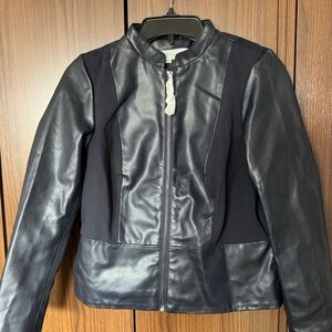 black cleo faux leather jacket